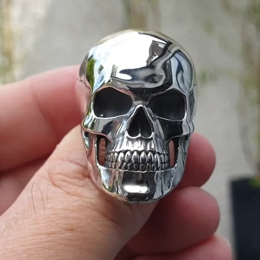 Gothic Skull Biker Statement Ring for Men