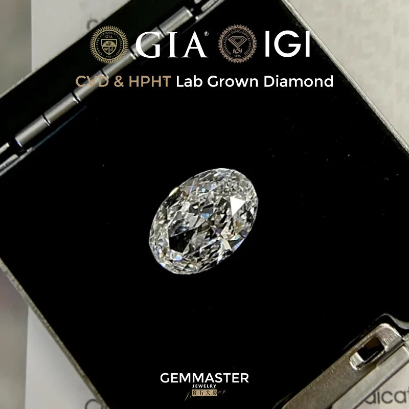 Oval Cut Lab grown diamonds including a GIA IGI certificate 
Colour: D E F G 
Clarity: VVS
Sizes: 1ct 3ct 5ct
Cut: Excellent cut