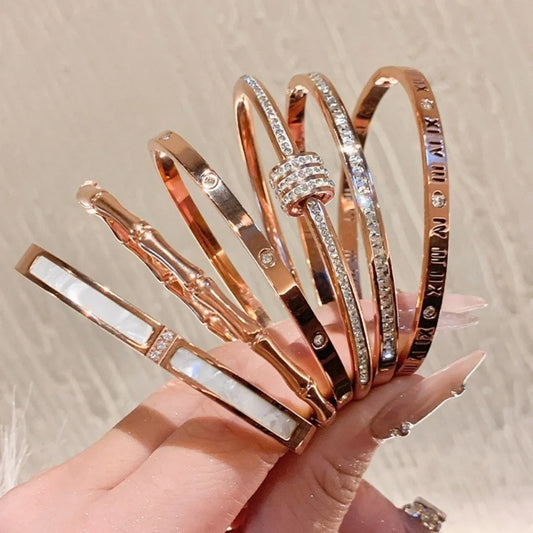 Starry Sky Stainless Steel Bangle - Elegant Women's Bracelet