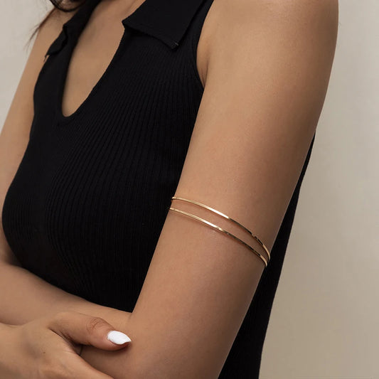 Adjustable Upper Arm Cuff Bracelet - Minimalist Punk Armlet