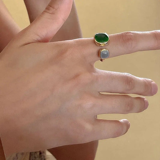 Colorful Drip Glaze Gold Color Open Ring for Women