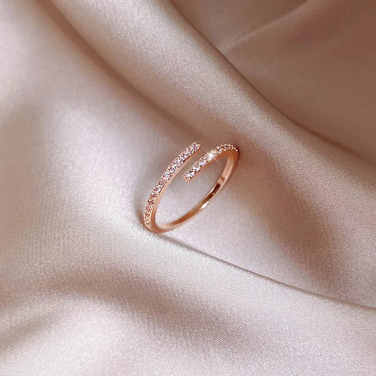 Minimalist Thin Cubic Zircon Ring for Women