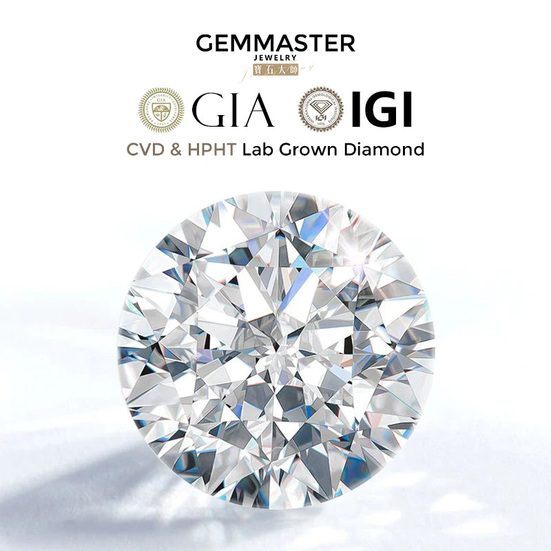 Round Brilliant cut Lab grown diamonds including a GIA IGI certificate 
Colour: D E F G 
Clarity: VVS 
Sizes: 1ct 2ct 3ct