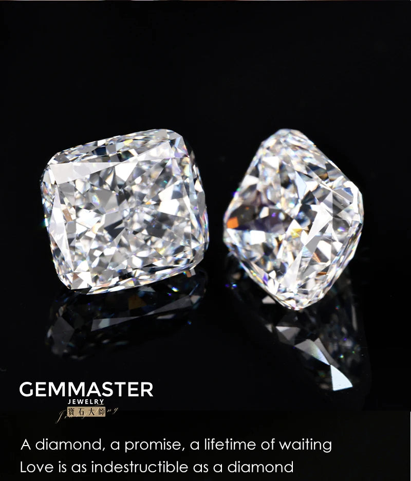 Cushion cut Lab grown diamonds including a GIA IGI certificate 
Colour: D E F 
Clarity: VVS
Sizes: 0.5ct 1ct
Cut: Excellent cut