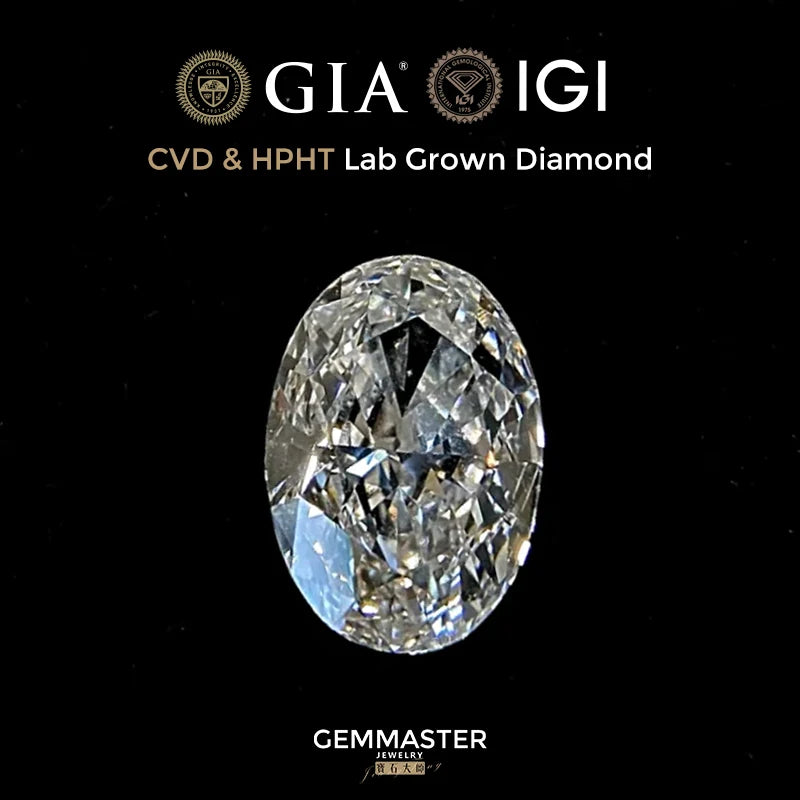 Oval Cut Lab grown diamonds including a GIA IGI certificate 
Colour: D E F G 
Clarity: VVS
Sizes: 1ct 3ct 5ct
Cut: Excellent cut