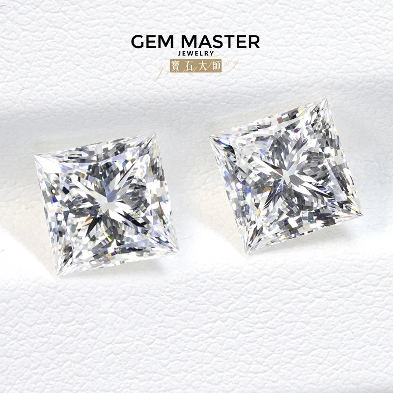 Princess Lab grown diamonds including a GIA IGI certificate 
Colour: D E F G 
Clarity: VVS VS 
Sizes: 0.5ct 1ct 2ct