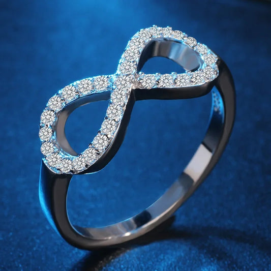 925 Sterling Silver Infinity Claddagh CZ Ring