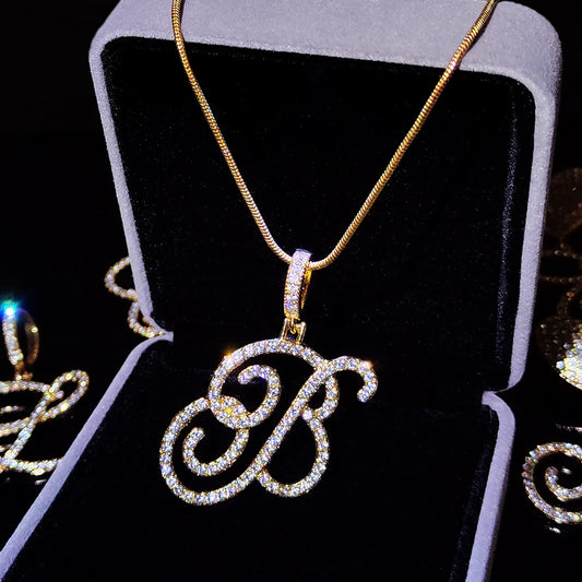 A-Z Cursive Initial Letter Pendant Necklace