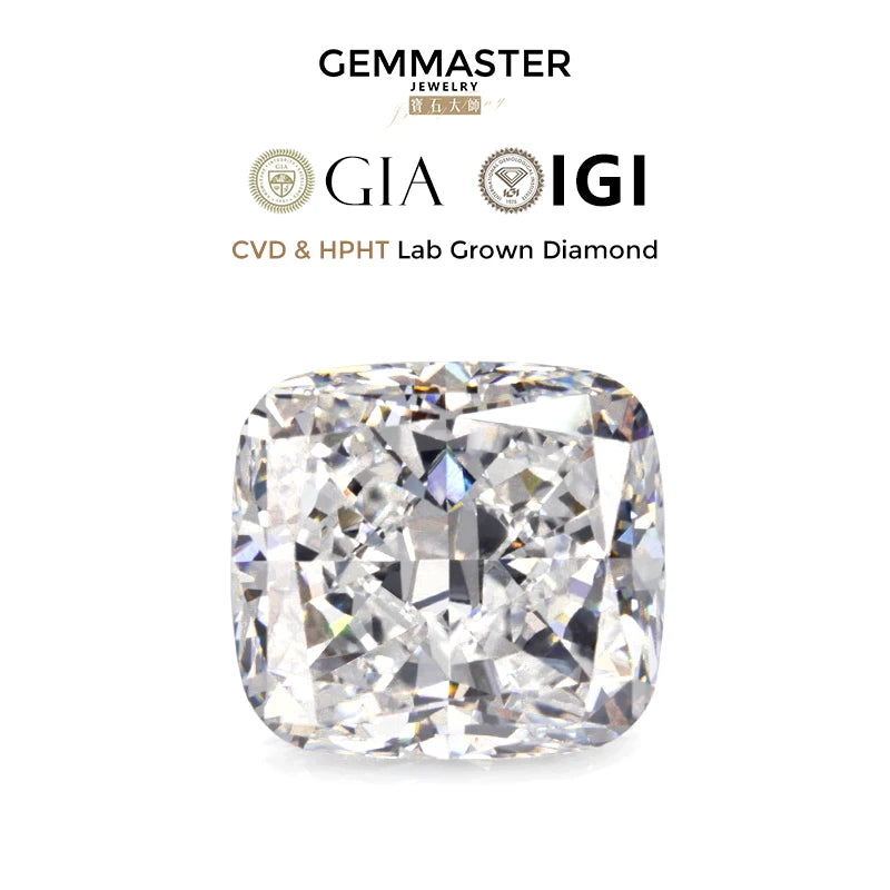 Lab Grown Diamond Round Brilliant IGI GIA certificate DEFG VVS Loose Diamond 1ct 2ct 3ct CVD HPHT Lab Diamond Custom shape